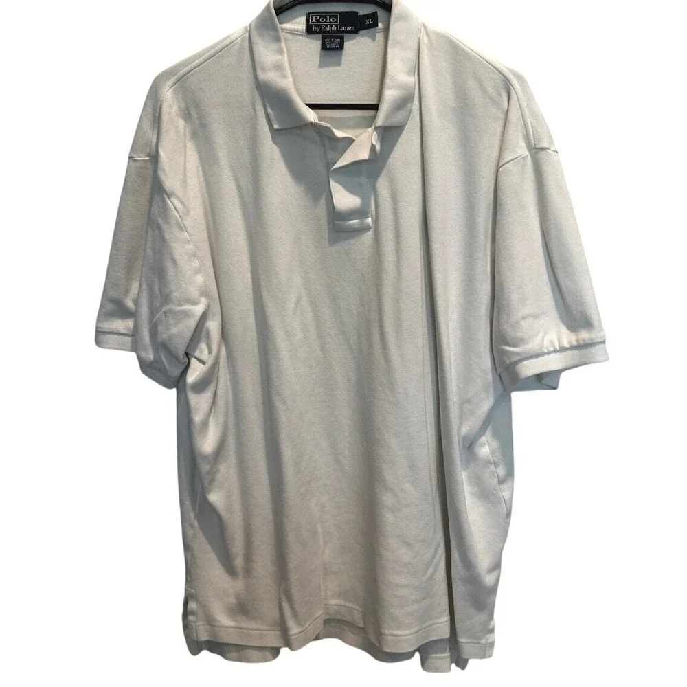 Polo Ralph Lauren Polo Shirt XL Men's White Short Sleeve Embroidered Pony Logo